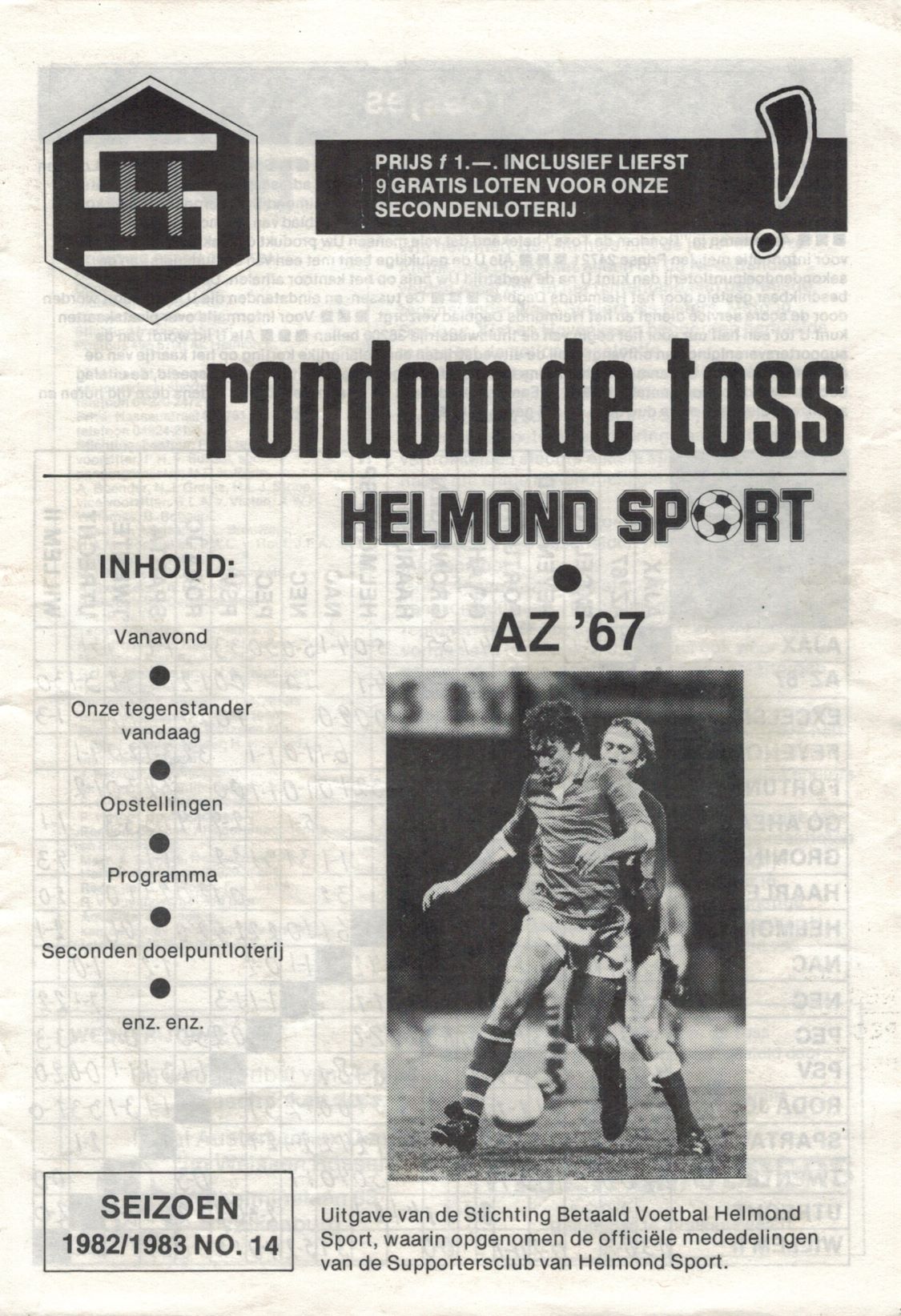 AZ Programma 19-maa-1983 helmond sport uit